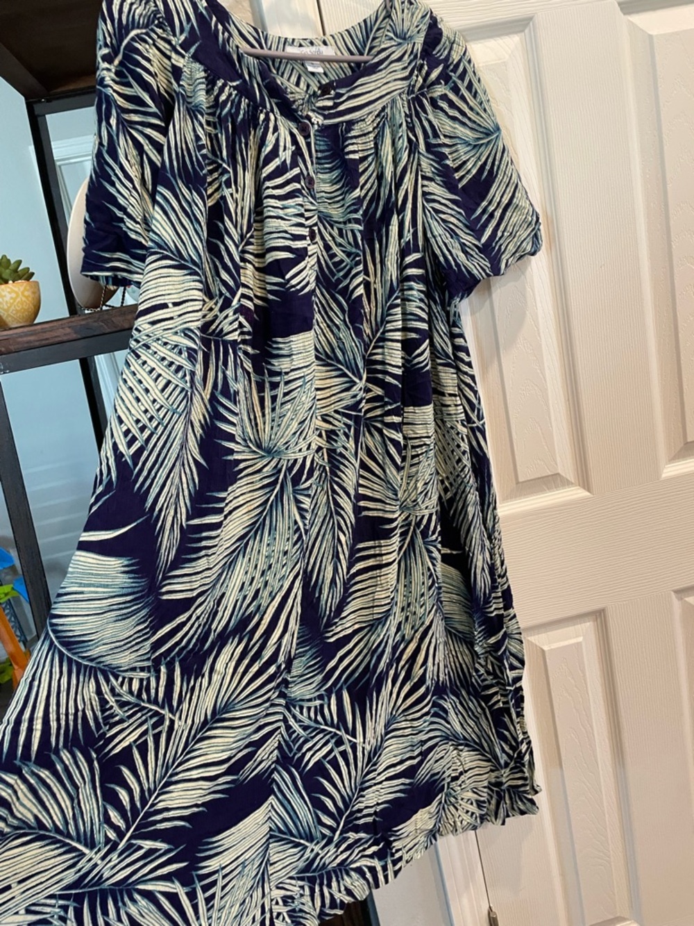 Go softly patio breezy tropical print Hawaiian island Lounge beachy dress small